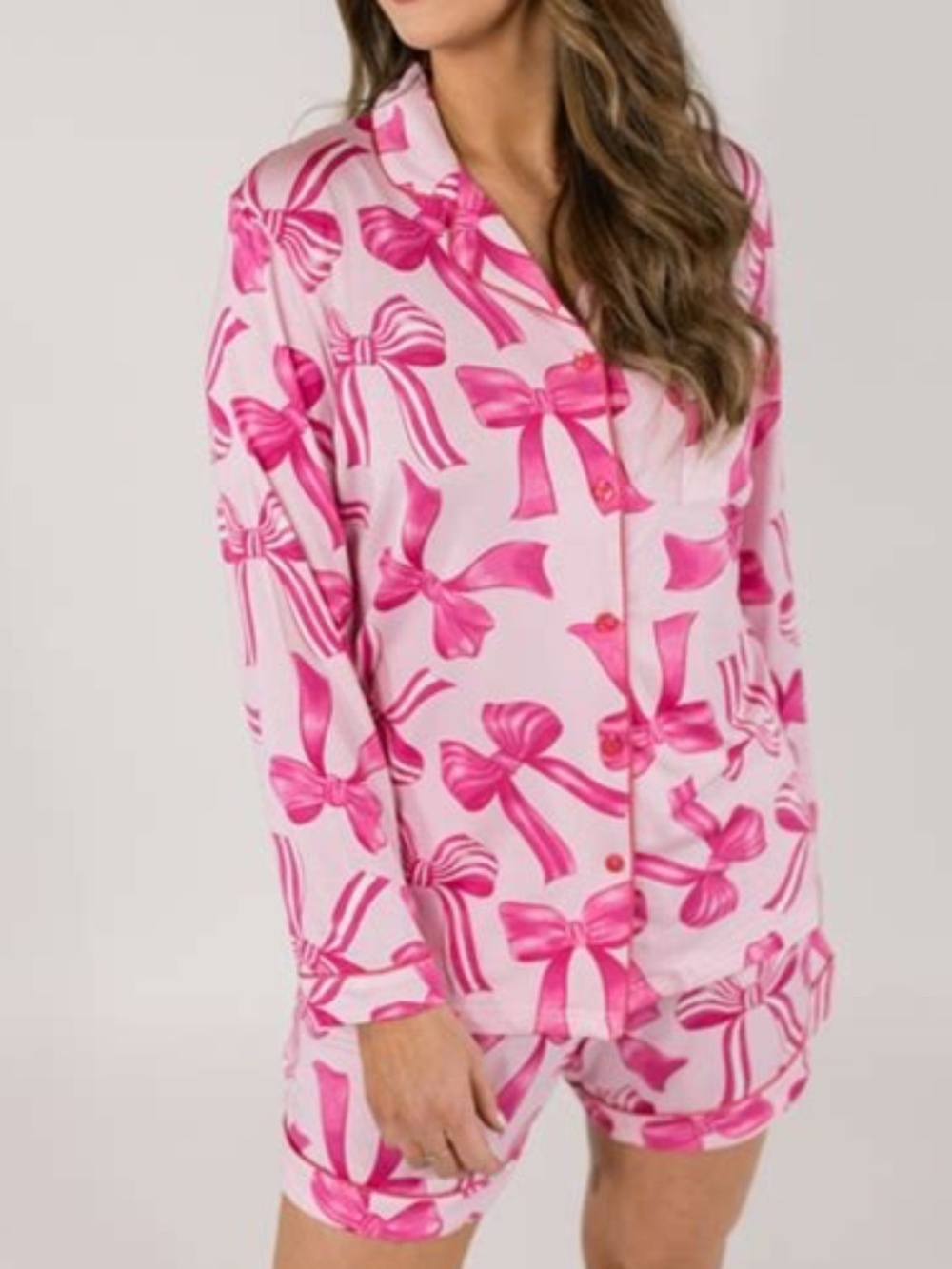 Bubble Gum bows pajama set